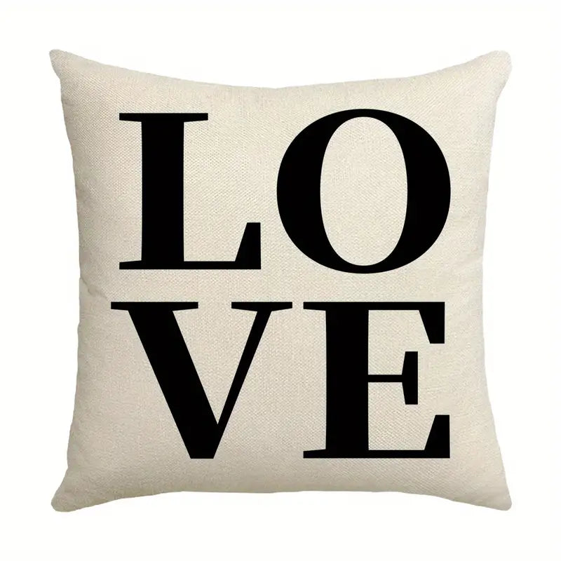 Geometric Letter Printed Throw Pillow Case 17.7"x17.7"