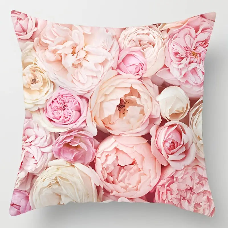 Pink Printed Throw Pillow Case 17.7''x17.7''