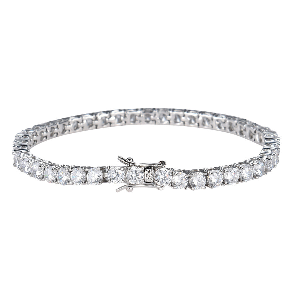 Tennis Chain Copper Zircon Single Row Hip Hop Bracelet