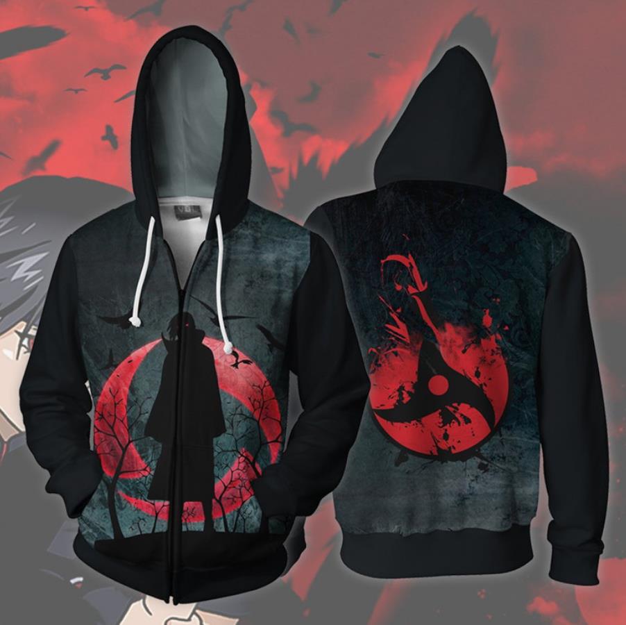 Hooded Long Sleeve Naruto Zip-Up Sweatshirt