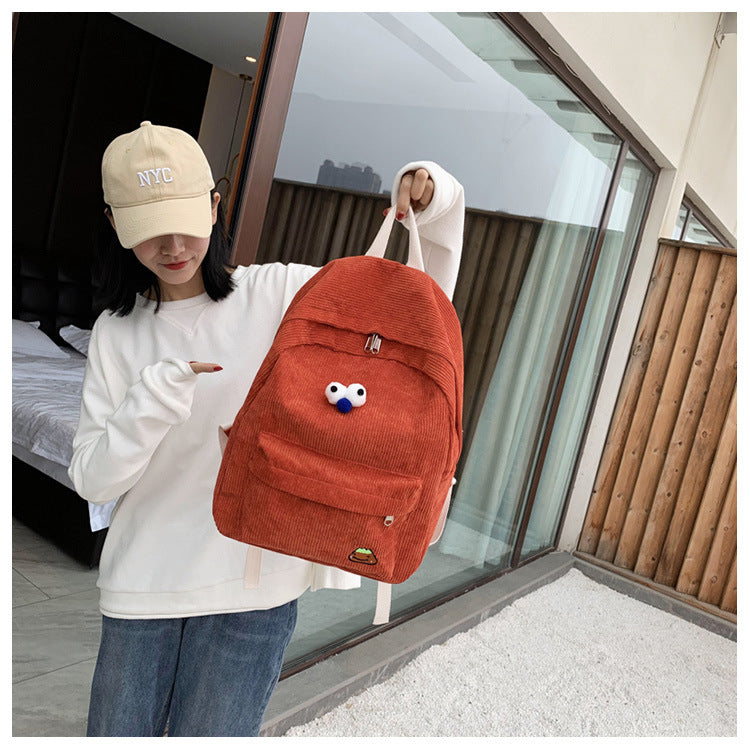 Corduroy Backpack for High School Students