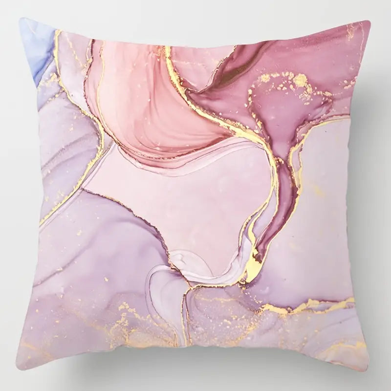Pink Printed Throw Pillow Case 17.7''x17.7''