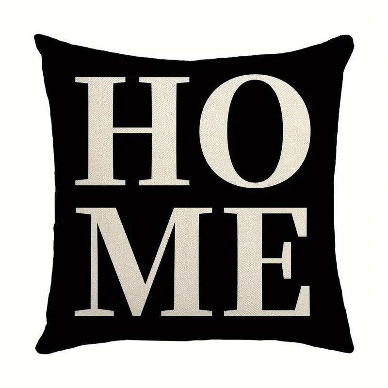 Geometric Letter Printed Throw Pillow Case 17.7"x17.7"