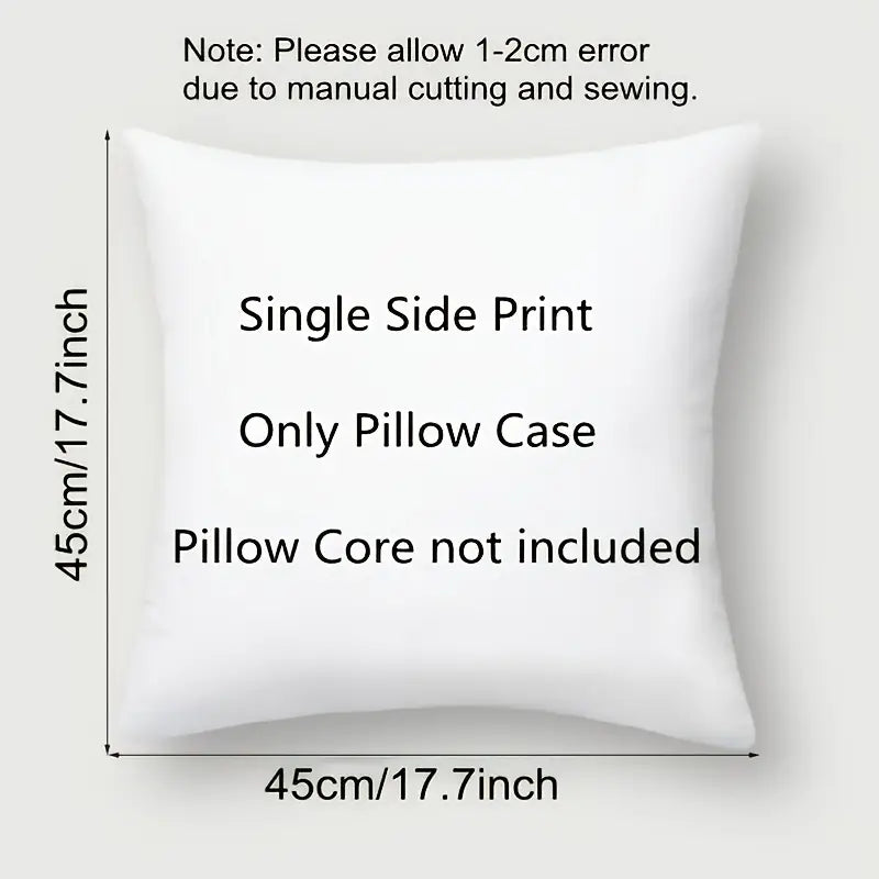 Pink Printed Throw Pillow Case 17.7''x17.7''