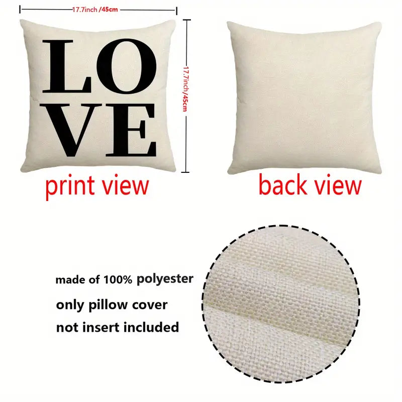 Geometric Letter Printed Throw Pillow Case 17.7"x17.7"